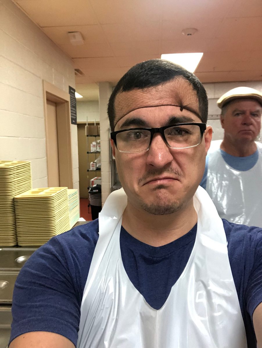 Matt doesn't like the hair net